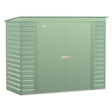 Arrow Select - Remise de jardin en acier galvanisé, vert sauge, 8&nbsp;x&nbsp;4&nbsp;pi Front_Angled_Right