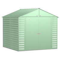 Arrow Select - Remise de jardin en acier galvanisé, vert sauge, 8 x 8 pi Front_Three_Fourths_Angled_Right