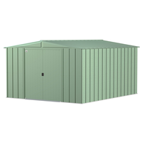 Arrow Classic - Remise de jardin en acier galvanisé, vert sauge, 10 x 12 pi Front_Three_Fourths_Angled_Left