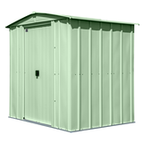 Arrow Classic - Remise de jardin en acier galvanisé, vert sauge, 6 x 5 pi Front_Three_Fourths_Angled_Left