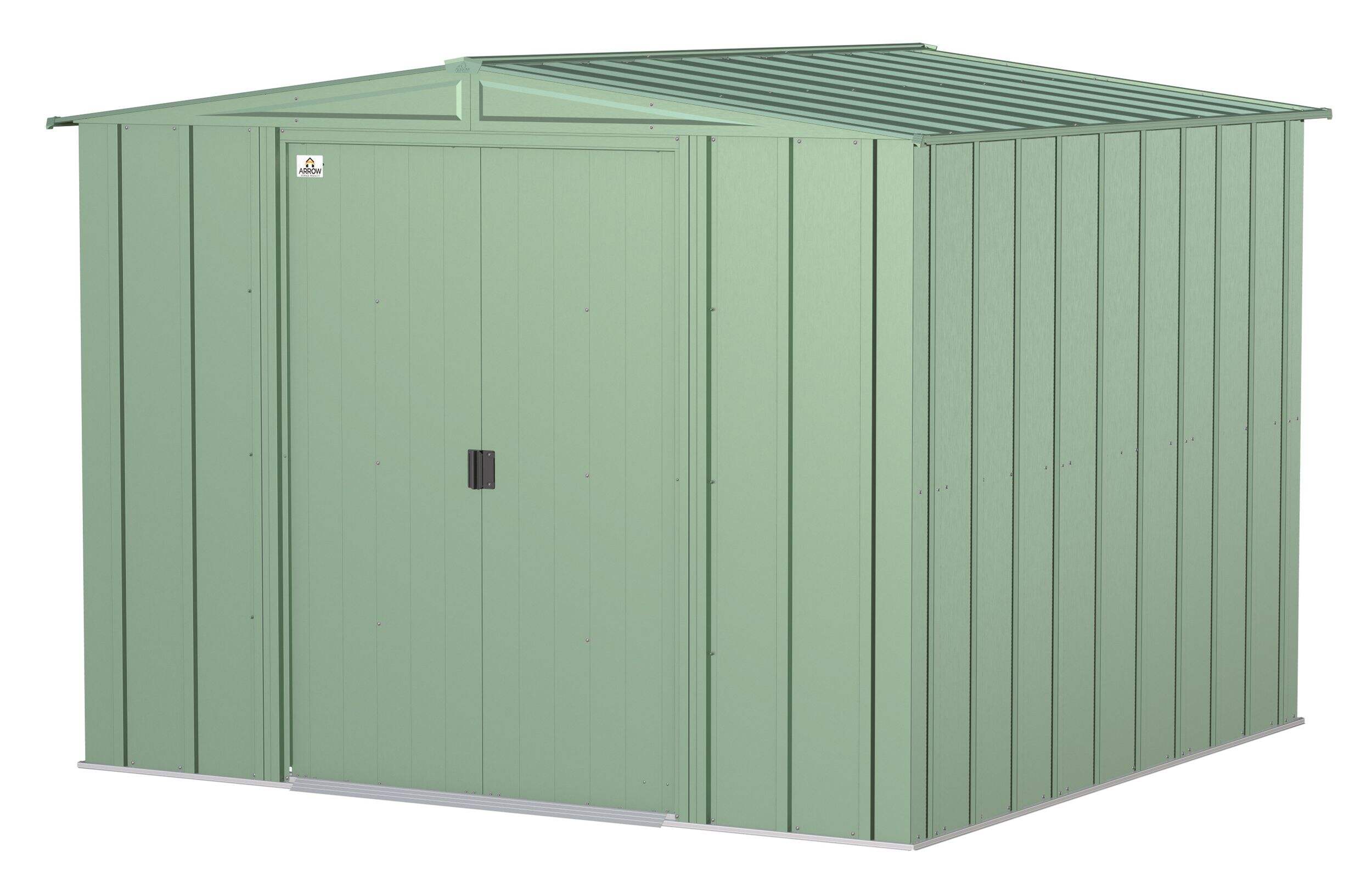 Arrow Classic - Remise de jardin en acier galvanisé, vert sauge, 8 x 8 pi Front_Three_Fourths_Angled_Left