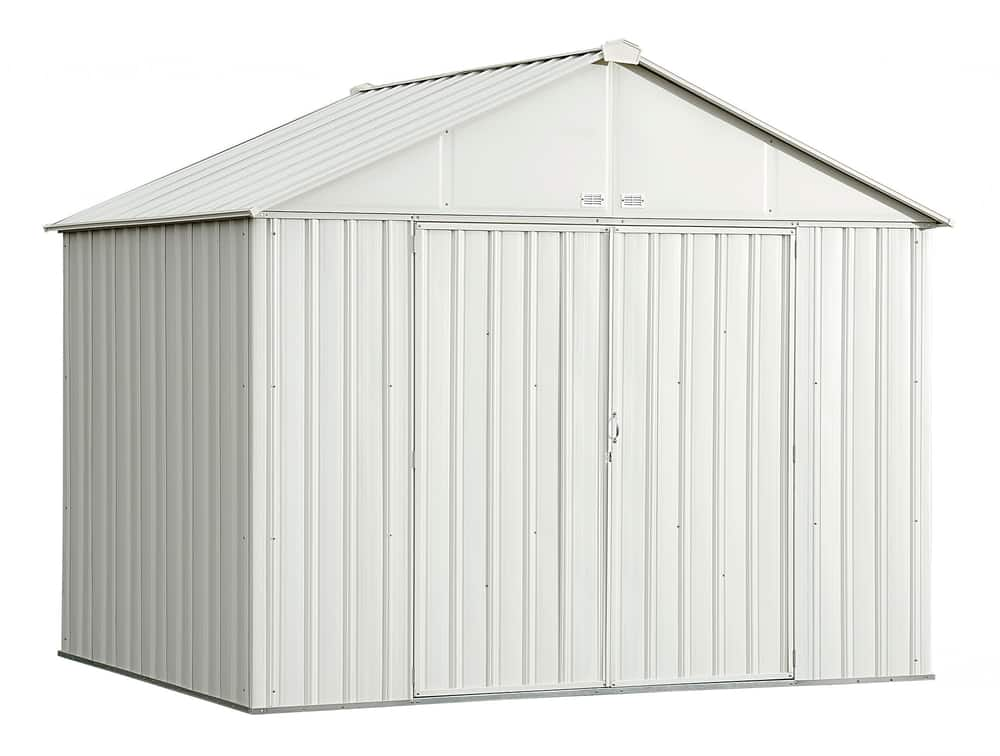 Arrow Ezee Galvanized Steel Storage Shed With Extra High Gable Roof 