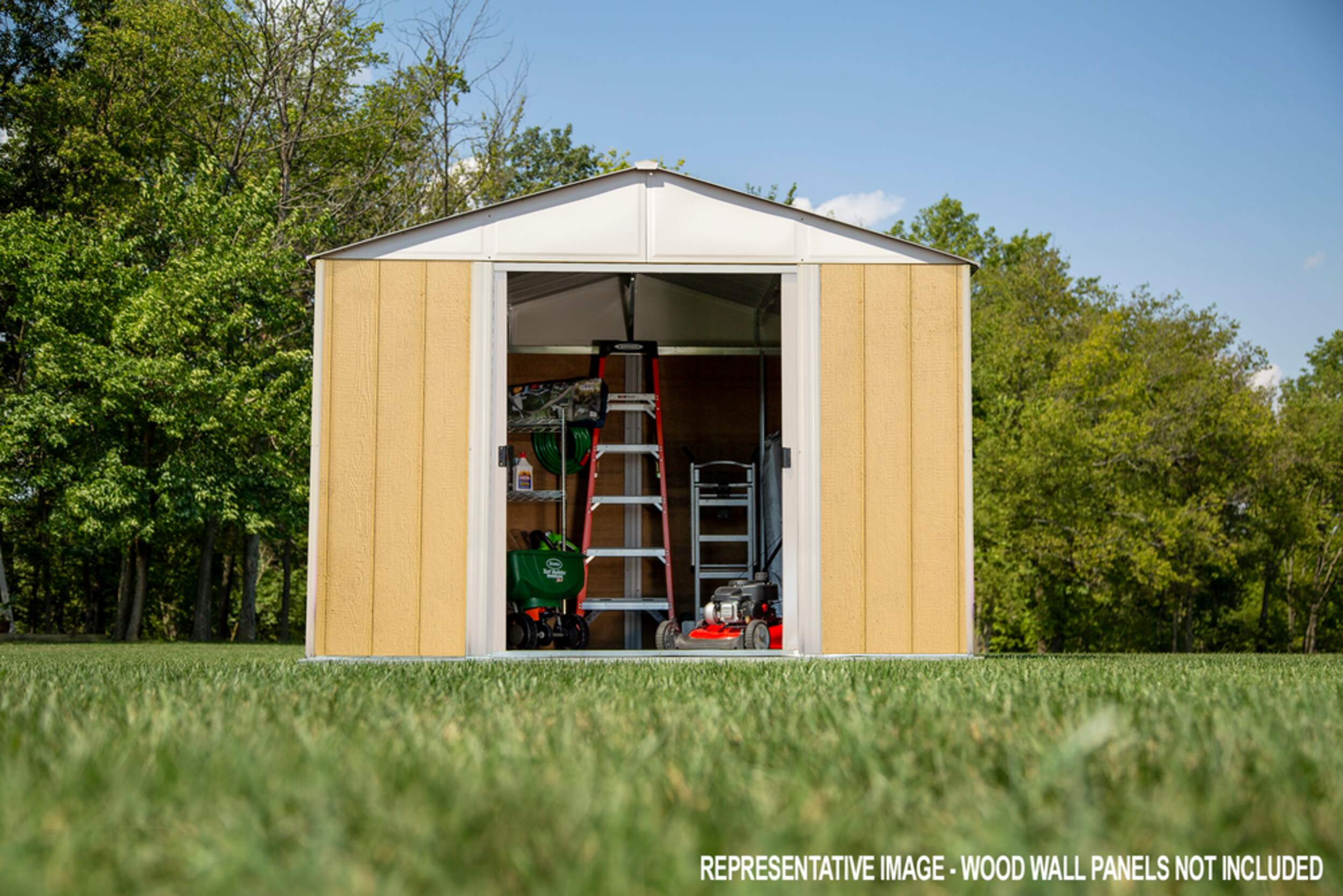 Arrow Ironwood Steel Hybrid Shed Kit, Cream, 10ft x 12ft Canadian Tire
