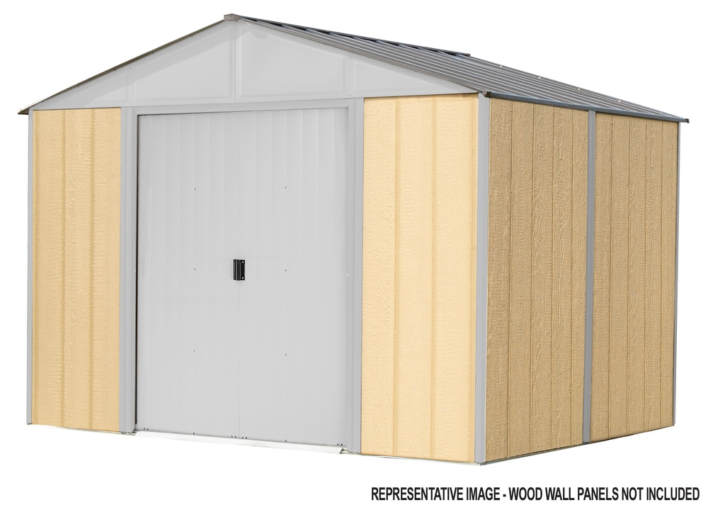 Arrow Ironwood Steel Hybrid Shed Kit, Cream, 8ft x 8ft Canadian Tire