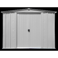Arrow Classic Galvanized Steel Storage Shed with Pitched Roof, Flute Grey, 8-ft x 6-ft