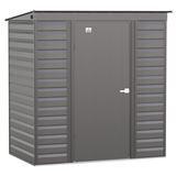 Arrow Select Shed 6-ft x 4-ft, Charcoal Front_Angled_Right