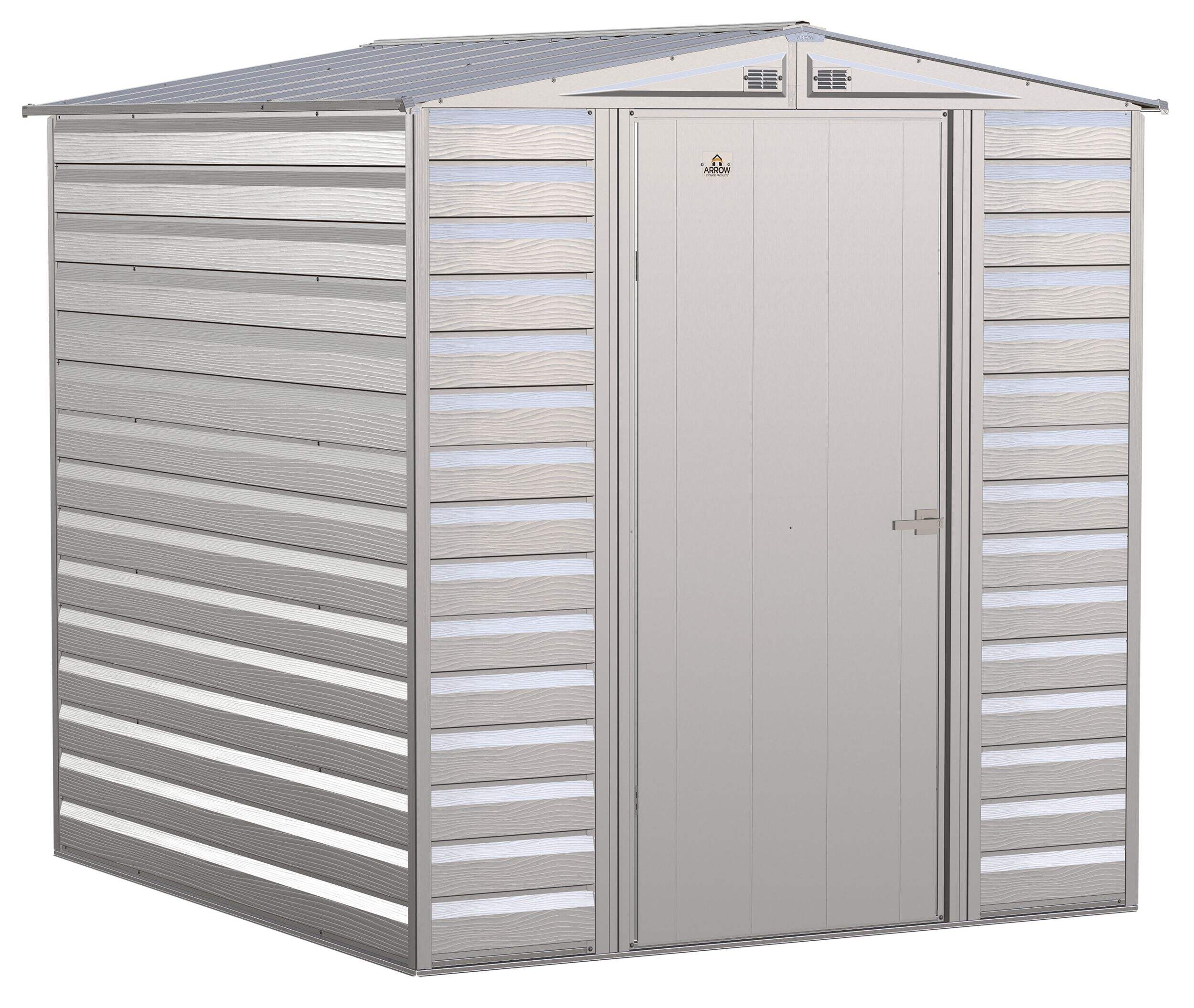 Arrow Select Shed, 6-ft x 7-ft, Flute Grey Front_Angled_Right