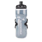 Supercycle Insulated Large Neck Bike Water Bottle w/Cage/Holder, BPA Free, Silver Front_Flat