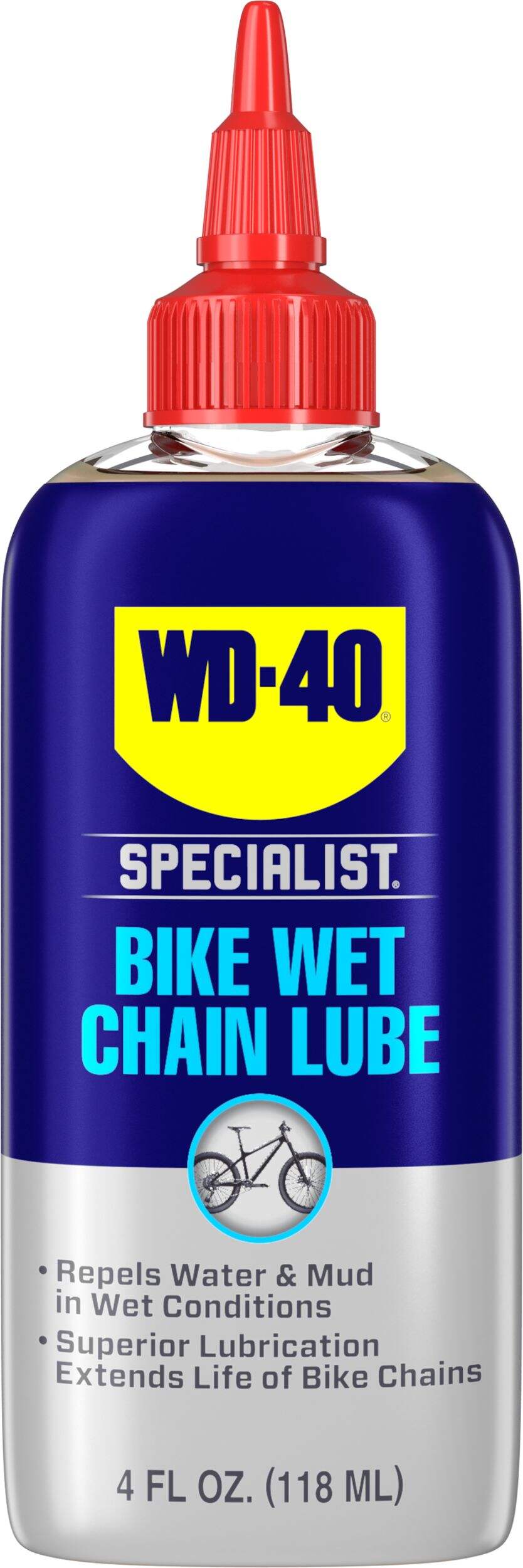 WD-40 Specialist® Bike Wet Chain Lube, 118-mL Front_Flat