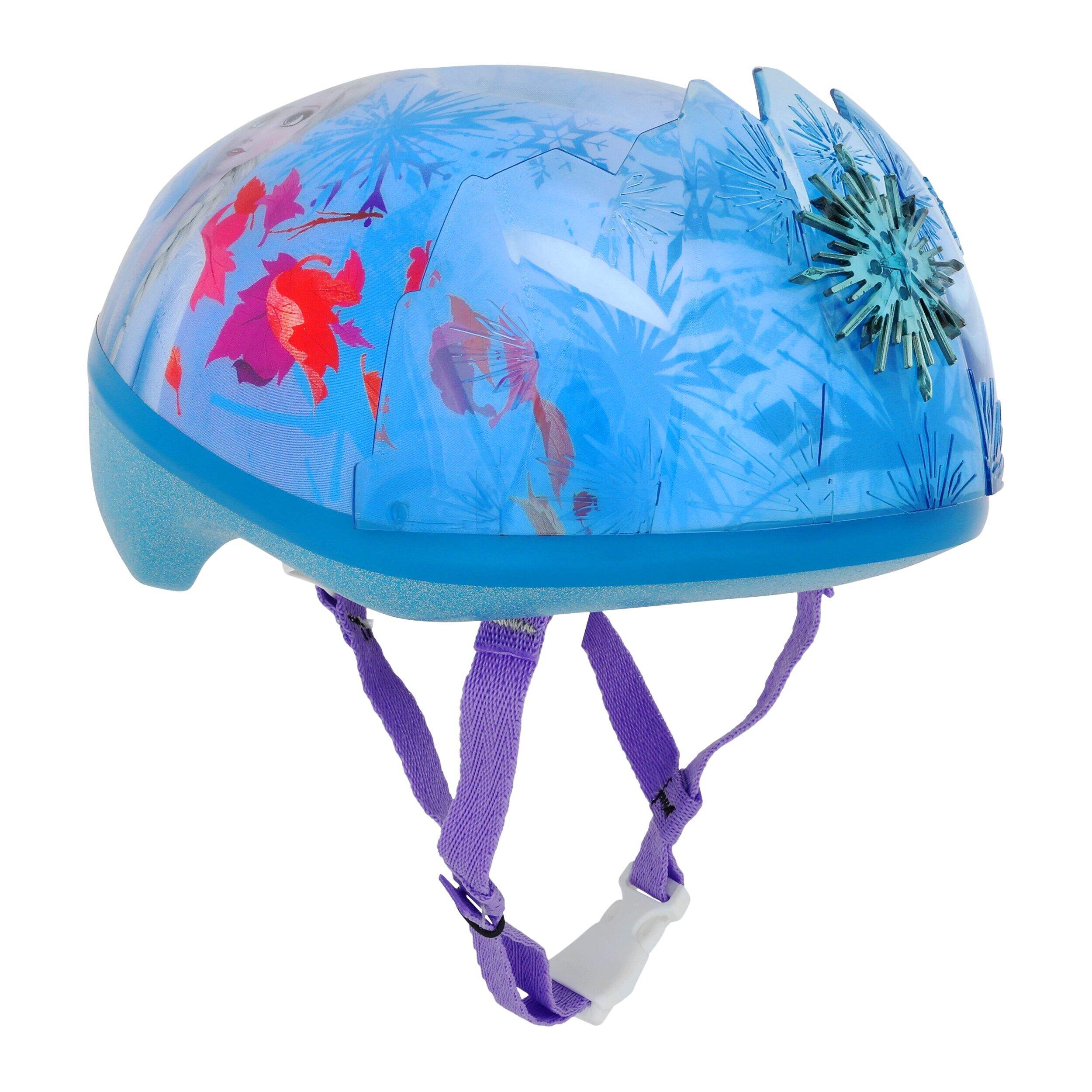 Bell Sports Disney Frozen 2 3D Multi-Sport Kids' Bike Helmet w/Tiara, Blue, Ages 5+ Front_Angled_Right