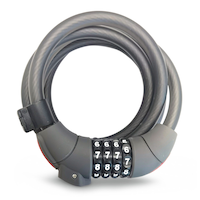 Raleigh Bike Combo Lock, Black, 12-mm x 6-ft Front_Angled_Right