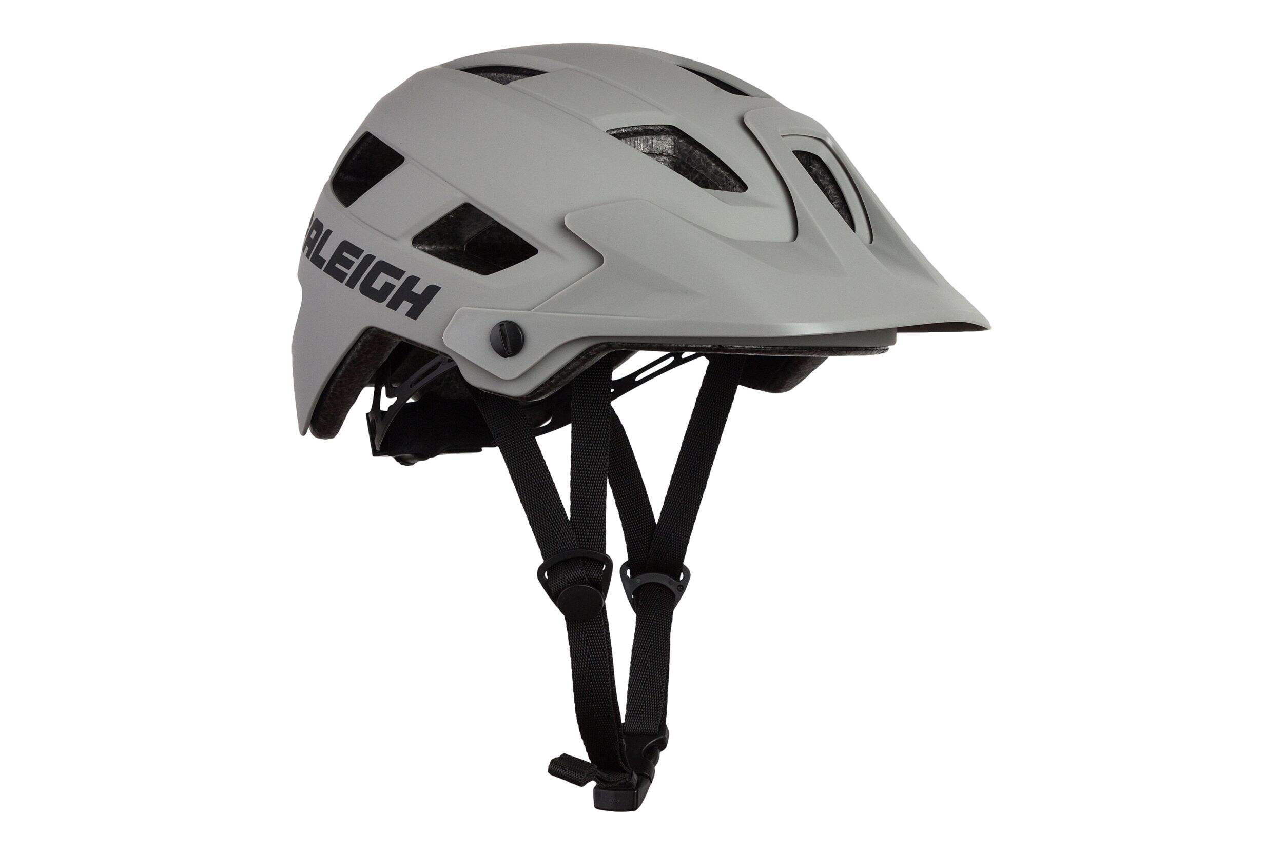 Raleigh Swerve Adult Bike Helmet, Adjustable Fitting, Padded Grey Front_Three_Fourths_Angled_Right