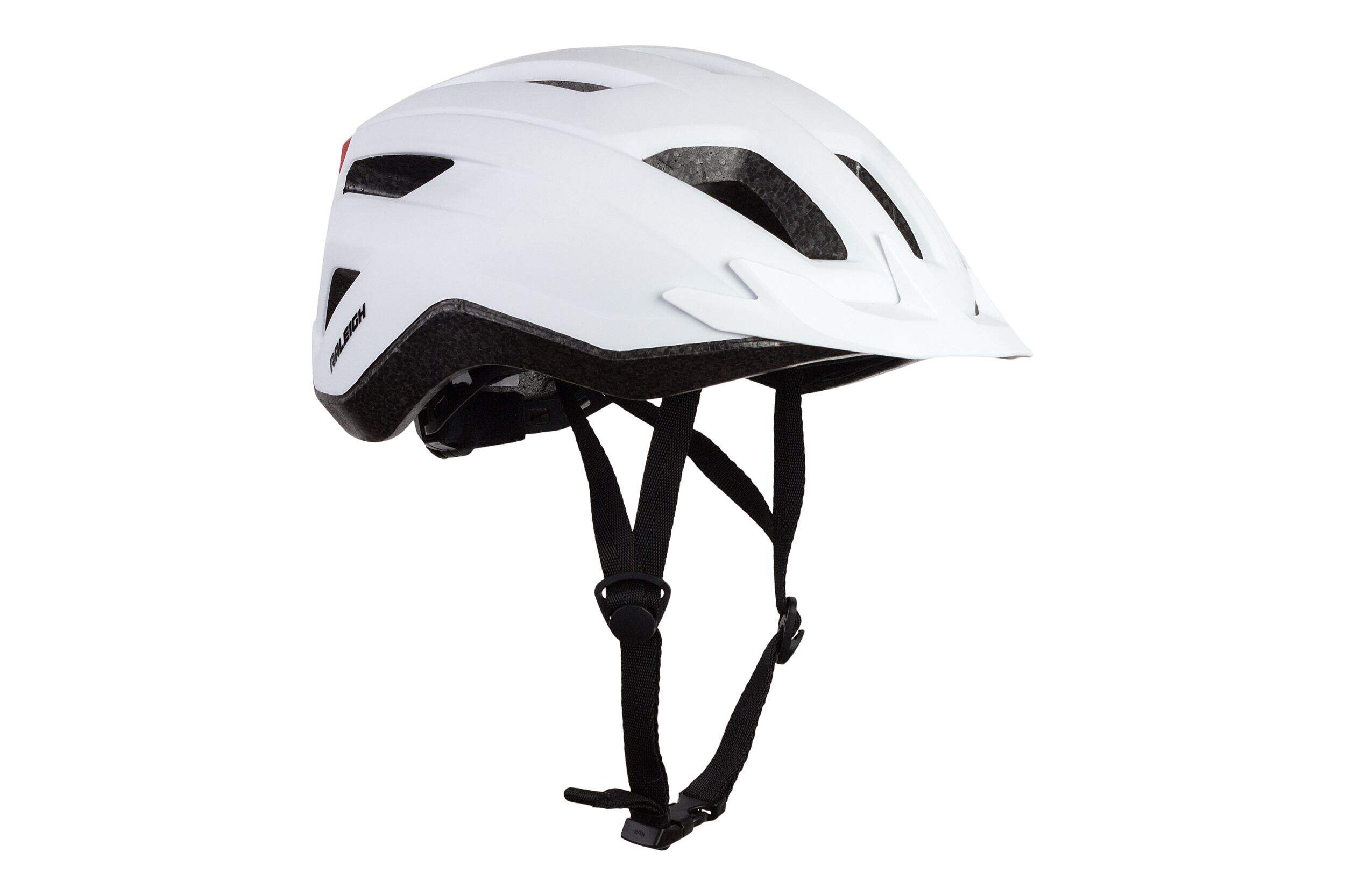 Raleigh Flare Adult Bike Helmet, Adjustable Fitting, PVC, White Front_Three_Fourths_Angled_Right