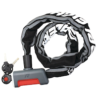 Raleigh Bike Lock Chain w/3 Keys, Grey, 8-mm Front_Flat