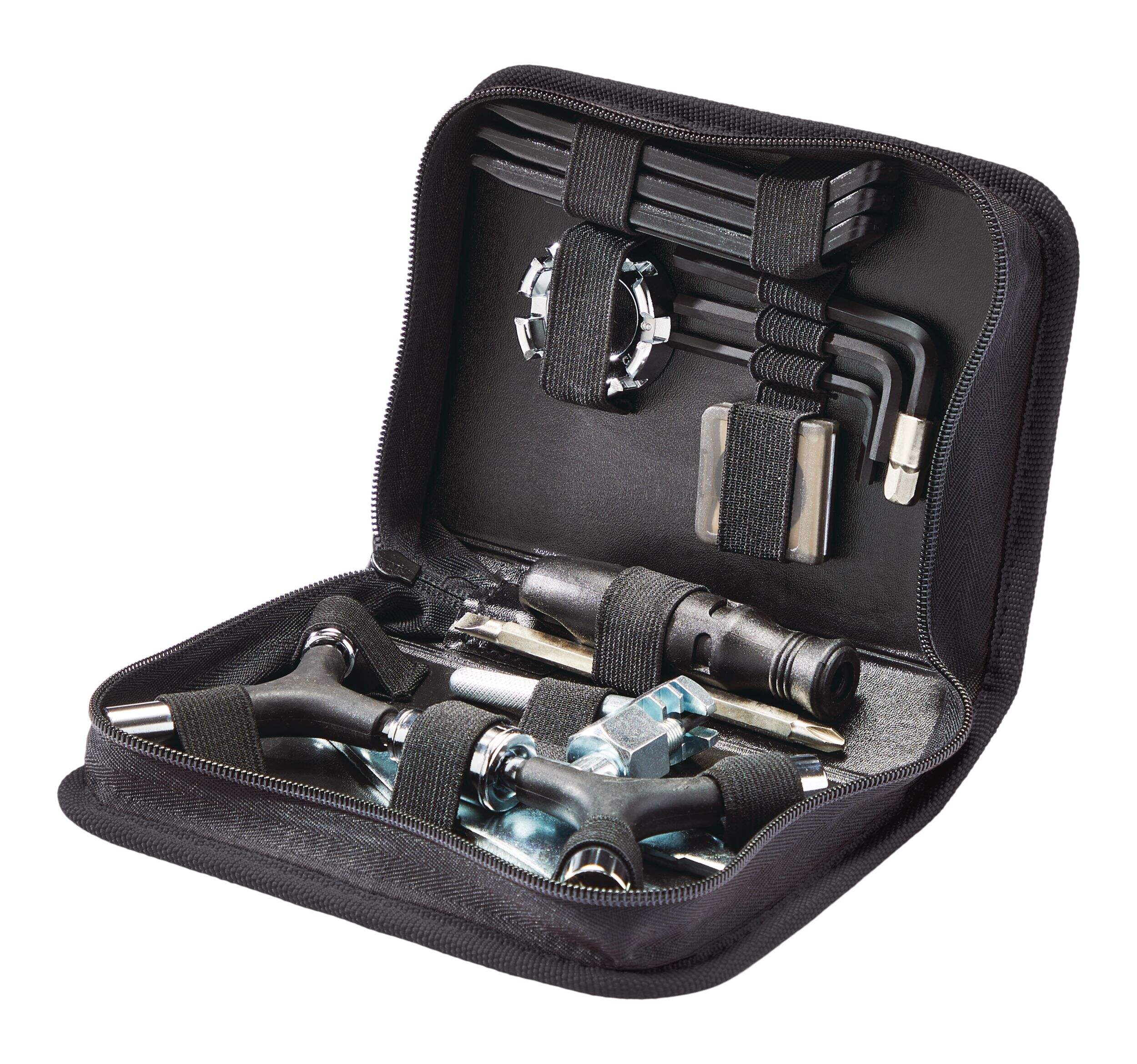 Nécessaire d'outils pour vélos Supercycle pour l'entretien et la réparation, noir Front_Three_Fourths_Angled_Left