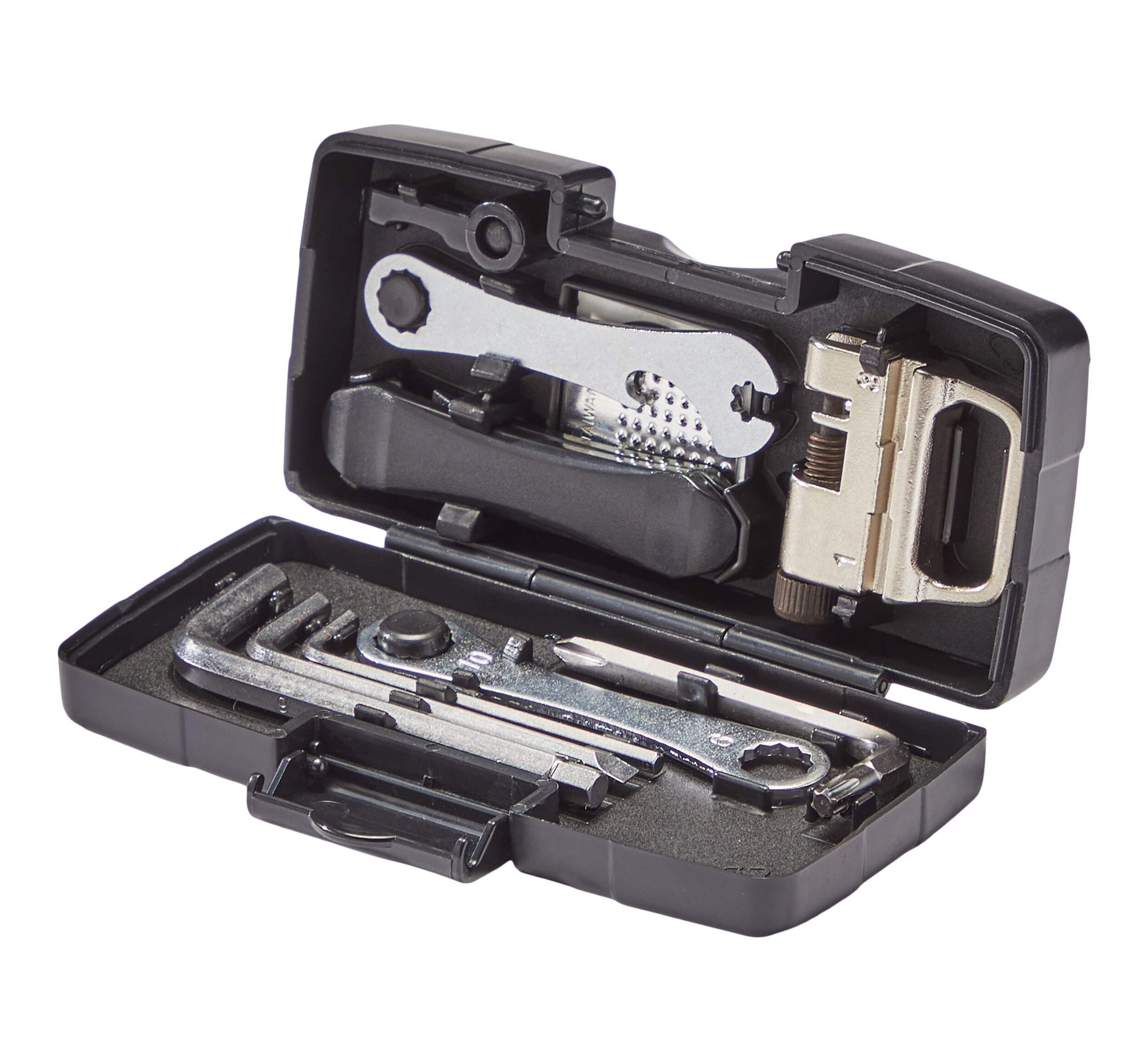 Raleigh Emergency Bicycle Repair Kit, 24-pc, Black Front_Three_Fourths_Angled_Left