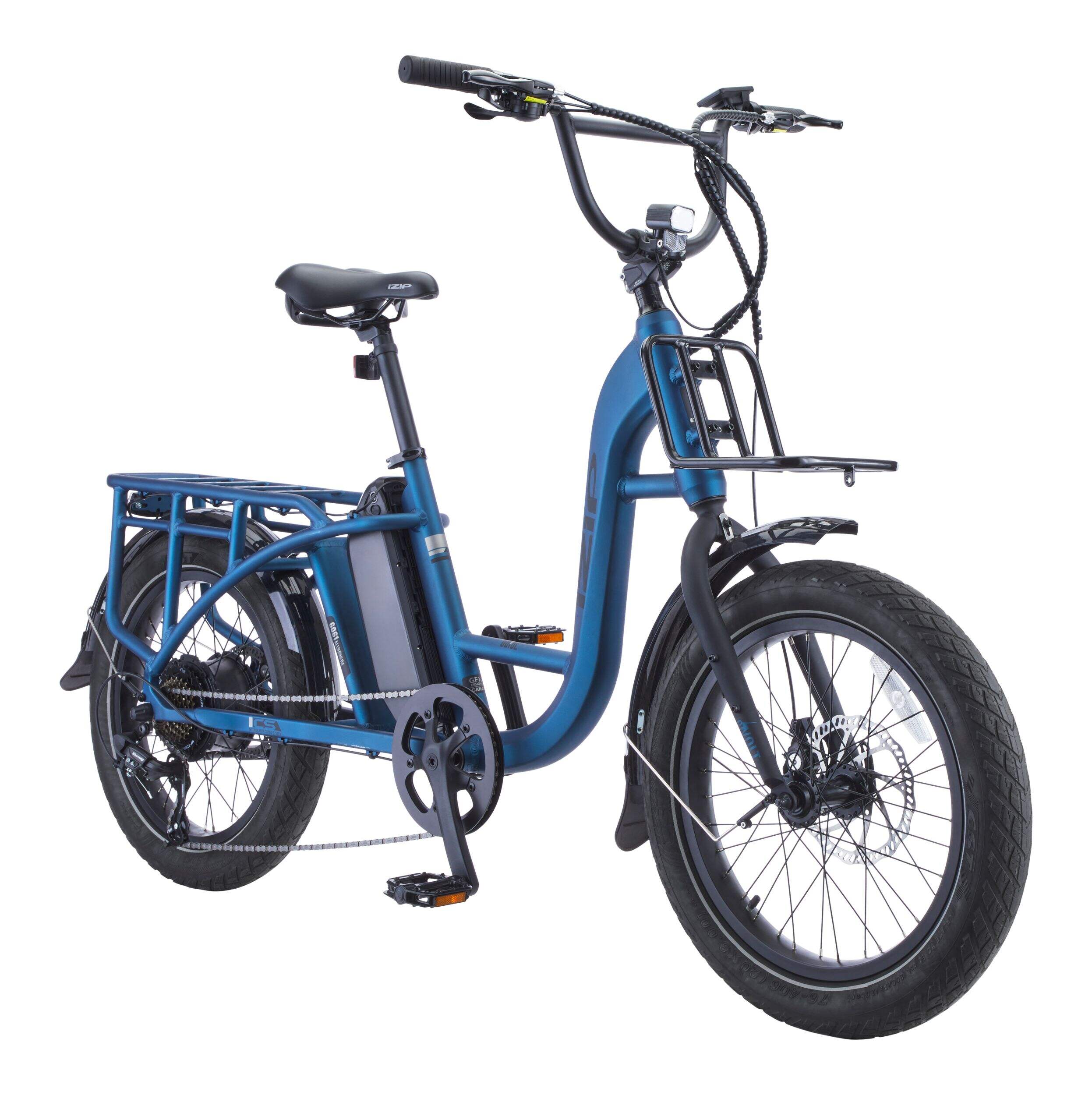 Vélo électrique iZip Juice XL Pro, 20 po, bleu Front_Three_Fourths_Angled_Right