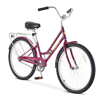 Adult Stratus Recess Bicycle, 24-in Wheel, Single Speed, Steel Frame, Purple Front_Three_Fourths_Angled_Right