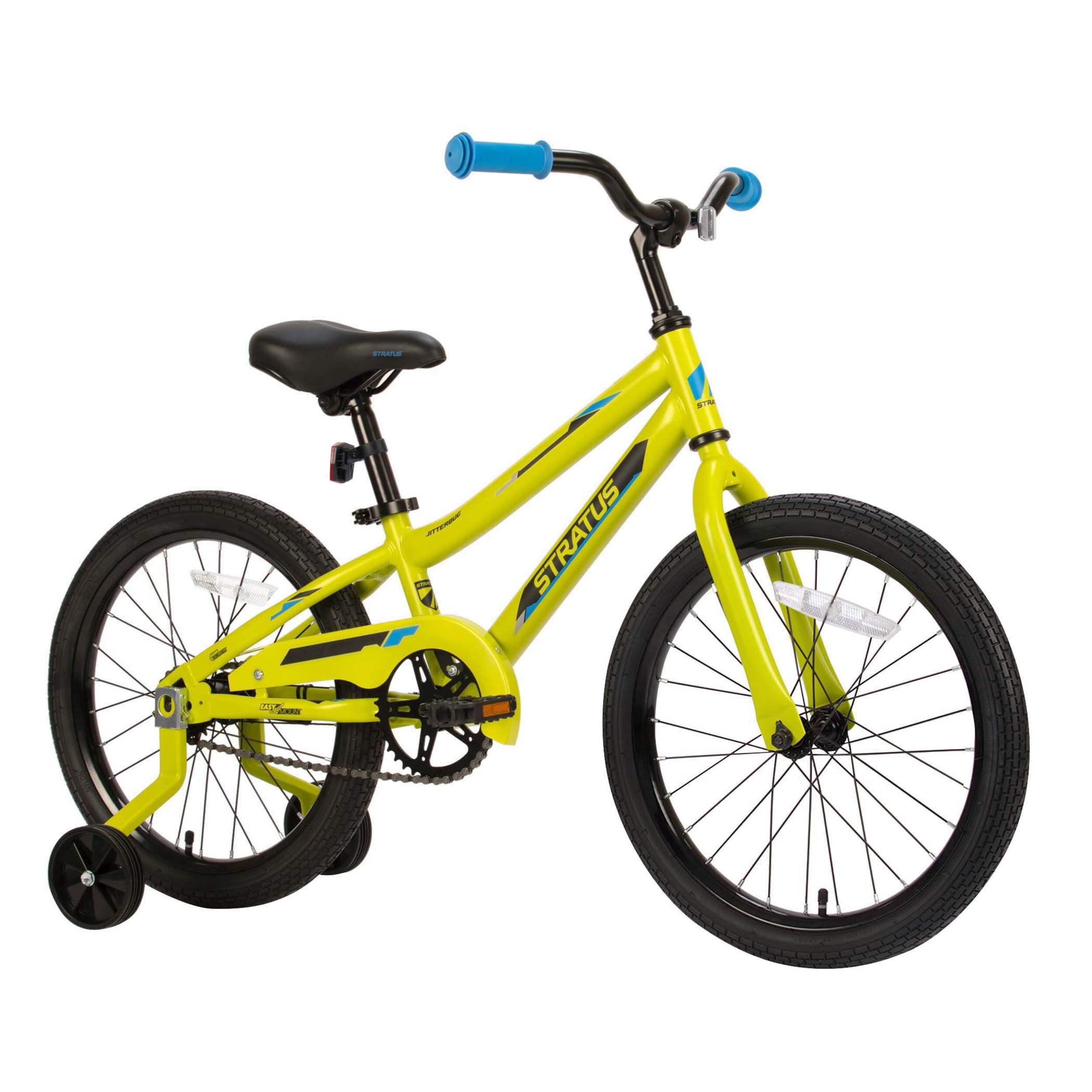 Kids' Stratus Jitterbug Bicycle, 18-in, Yellow Front_Three_Fourths_Angled_Right