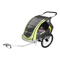 Raleigh Odyssey Bike Trailer, Quick Assembly, All Weather, Grey Front_Angled_Left