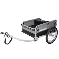 Raleigh Transport Bike Trailer with Weather Resistant Cover, Grey Front_Angled_Left