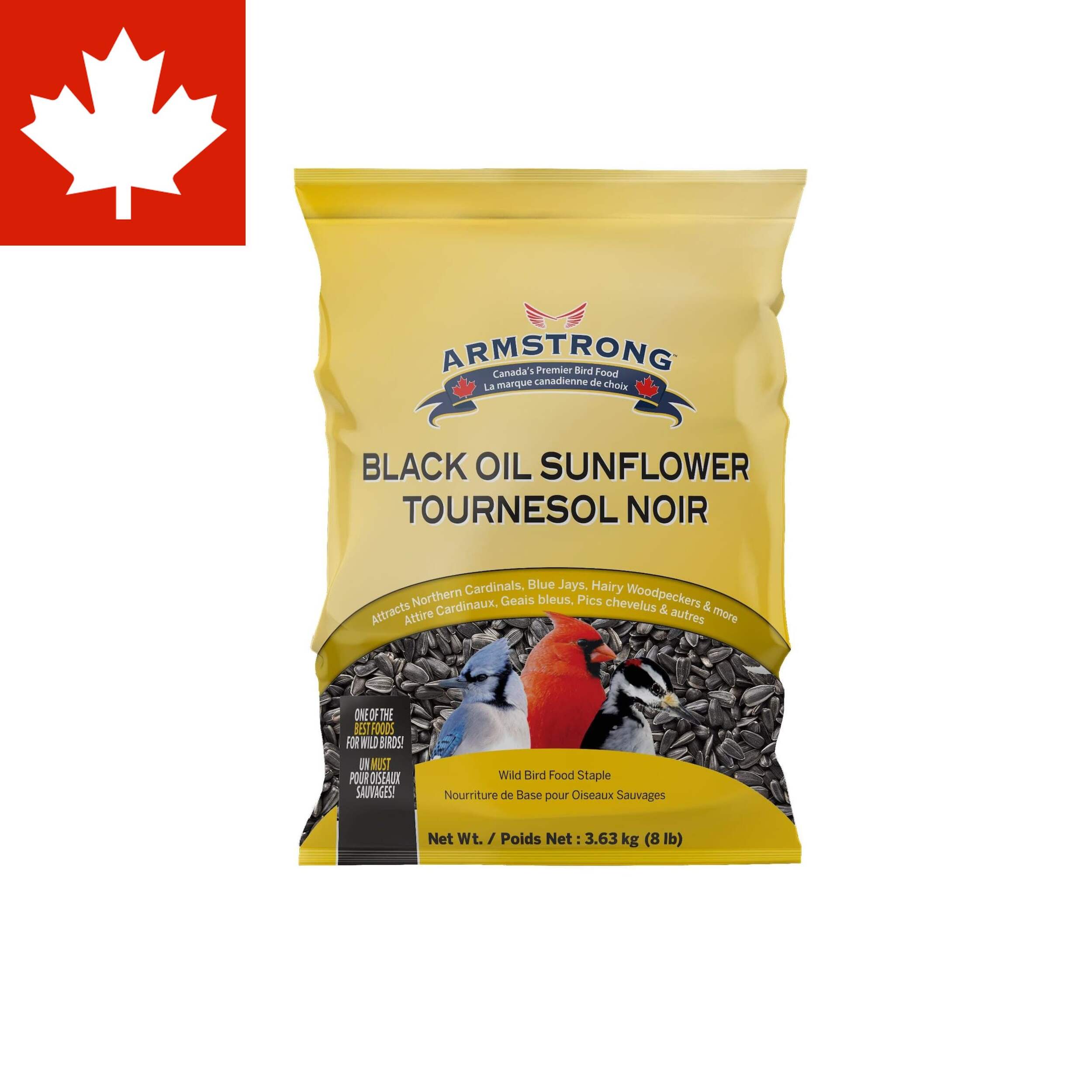 Mélange de graines de tournesol à huile noire Armstrong haute énergie, 3,6 kg Front_Flat