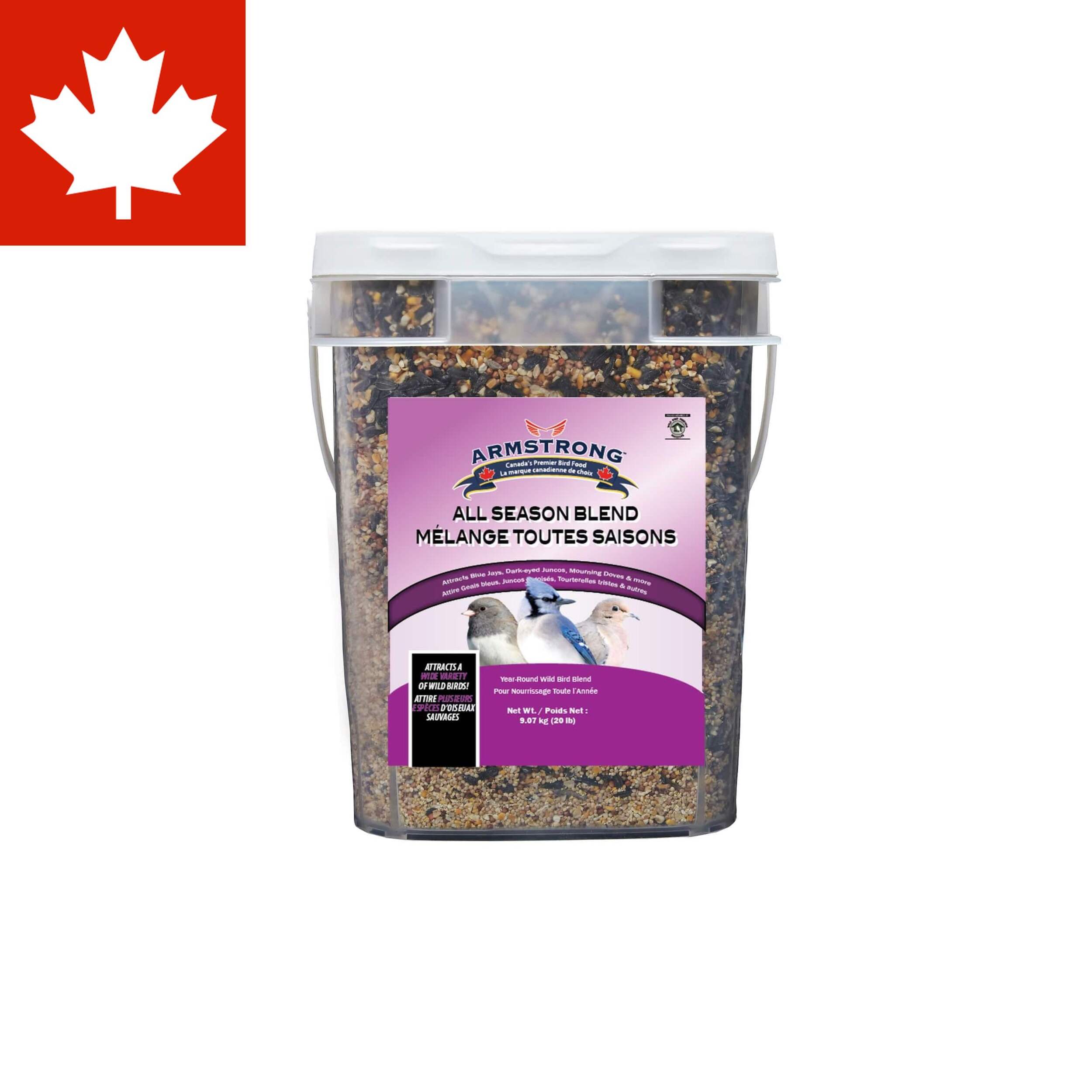 Armstrong All Season Blend Bird Seed Pail, 9.07-kg Front_Flat