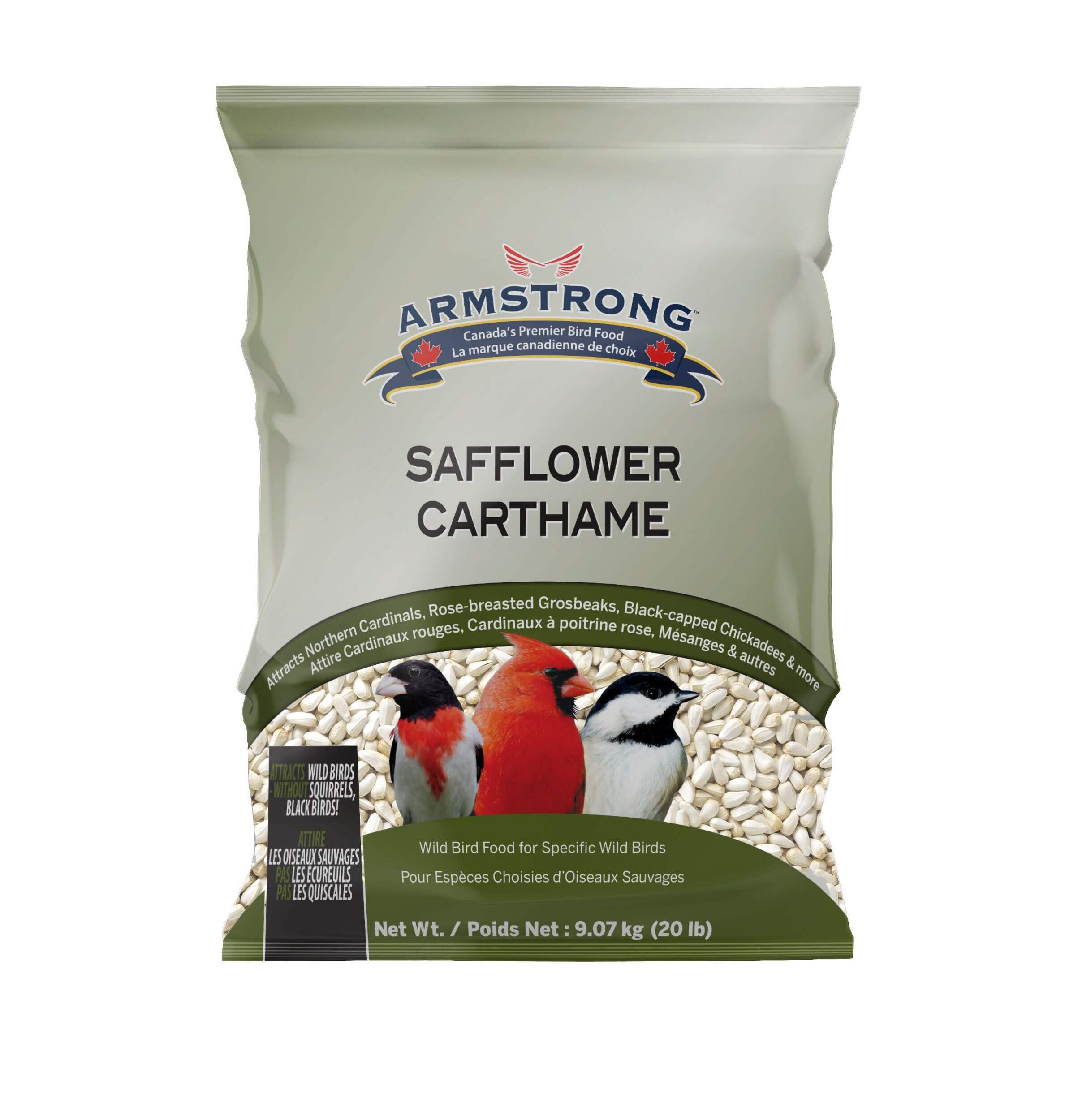 Armstrong 100% Safflower No-Shell Wild Bird Seed, 9-kg Front_Flat