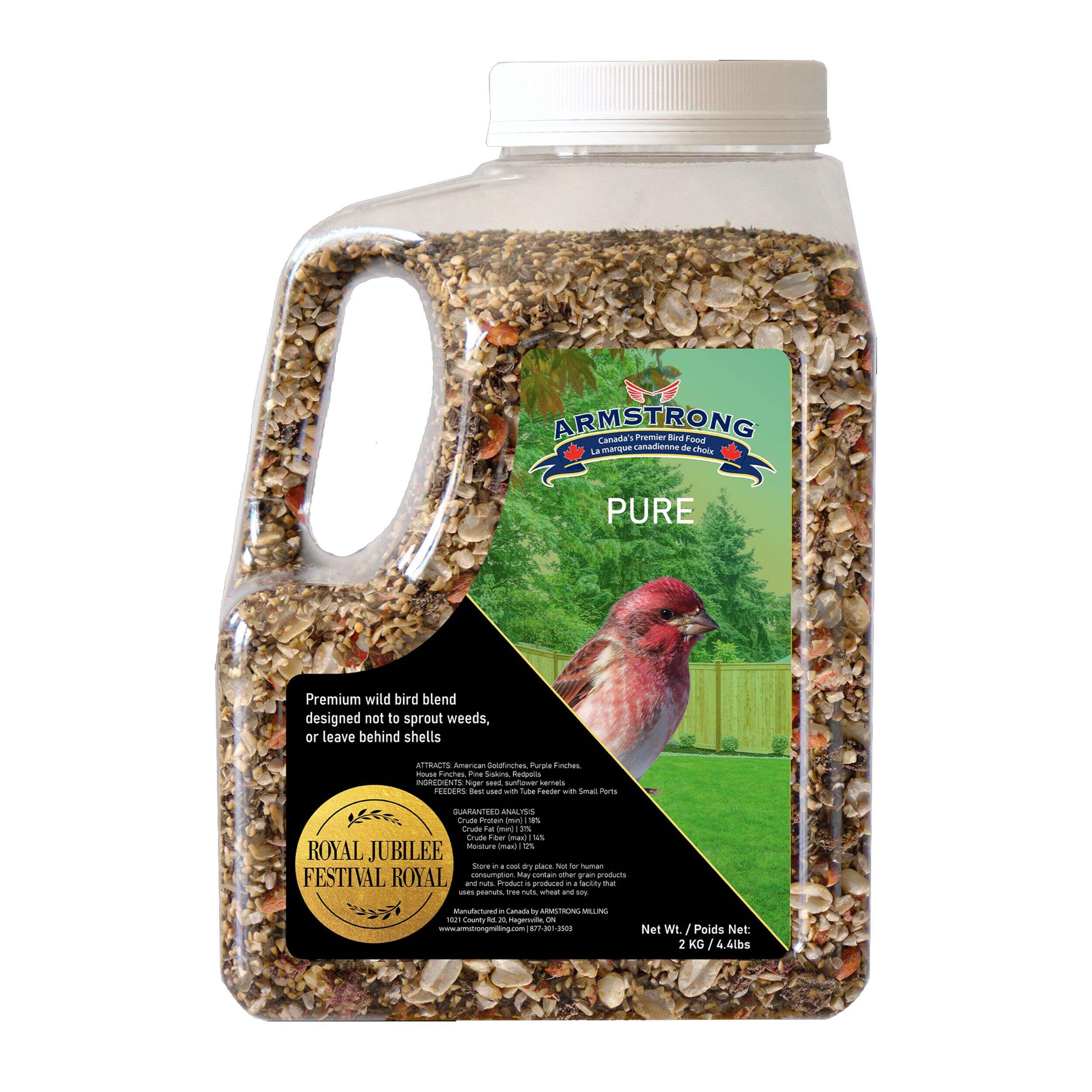 Armstrong Royal Jubilee Pure Premium Wild Bird Food Blend Jug, 2 kg Front_Flat
