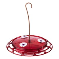 More Birds Bird Health+™ Hanging 3-in-1 Hummingbird  Feeder Saucer with 6 oz Nectar Capacity & Bee Guard, Red Front_Elevated