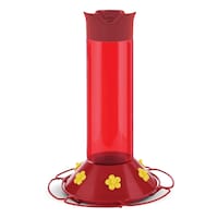 Perky-Pet Hummer’s Favorite Red Plastic Hummingbird Feeder, 30-oz Nectar Capacity