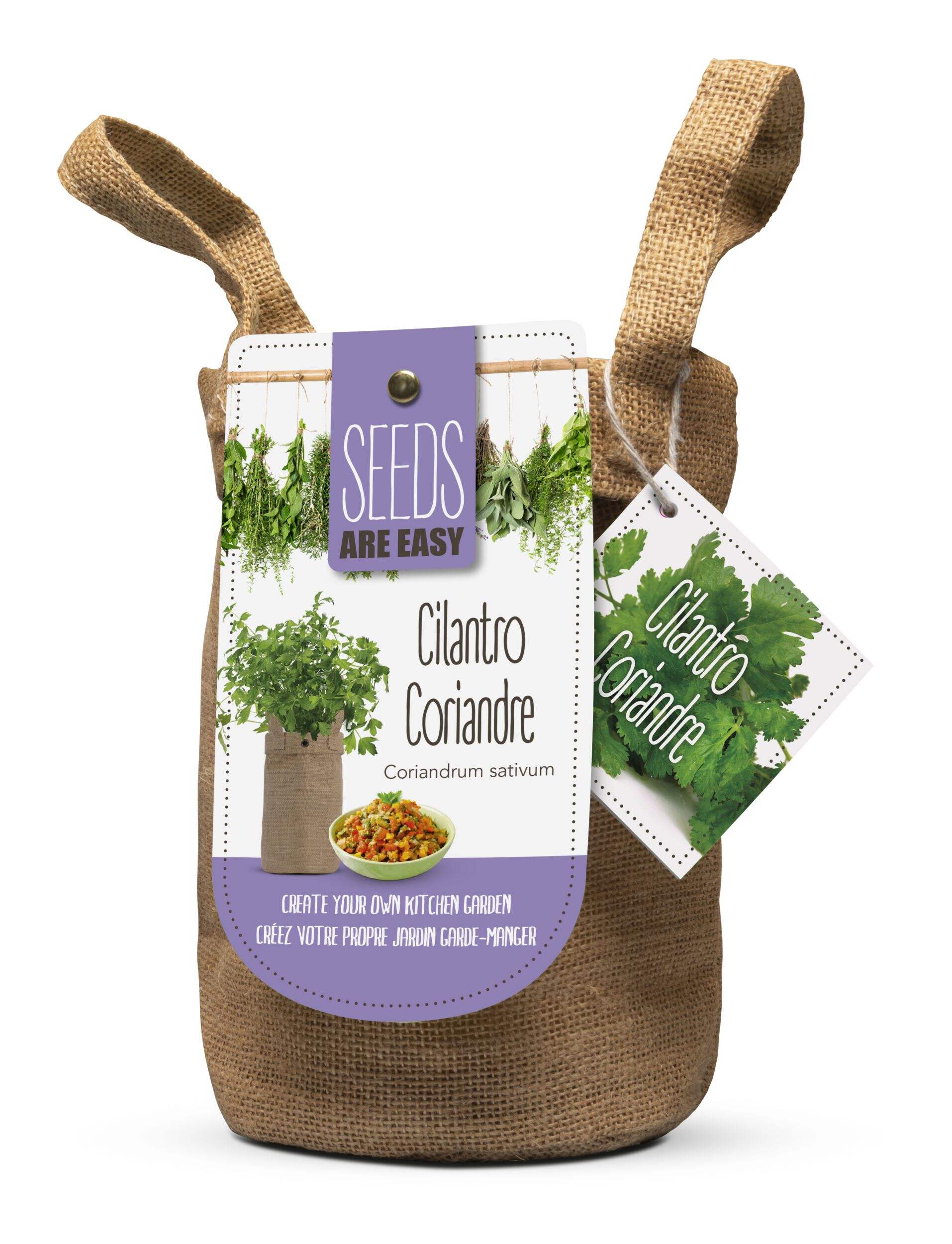 Seeds Are Easy, Herb Kit, Comes with Jute Planter, Potting Soil, Seeds, Assorted Front_Angled_Left