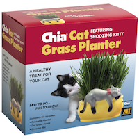 Chia Pet - Jardinière décorative en argile, chat qui dort avec semences, cadeau original Front_Angled_Right