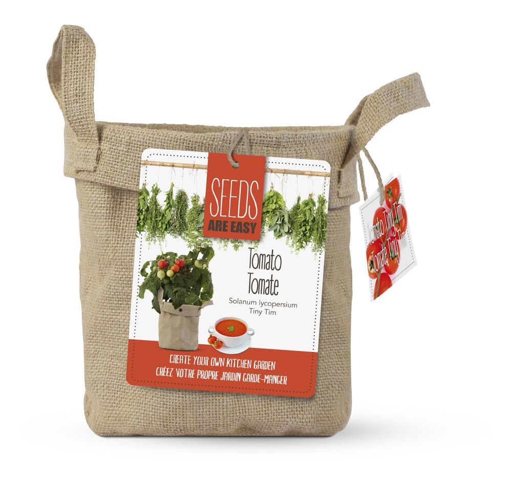 Seeds Are Easy, Vegetable Kit, Tomato, Comes with Jute Planter, Potting