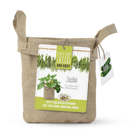 Seeds Are Easy, Zucchini Vegetable Kit, Comes with Jute Planter, Potting Soil, Seeds Front_Flat