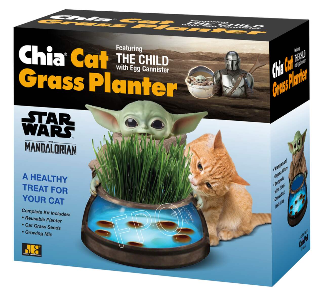 The Mandalorian The Child with Egg Cannister Chia Cat Grass Planter