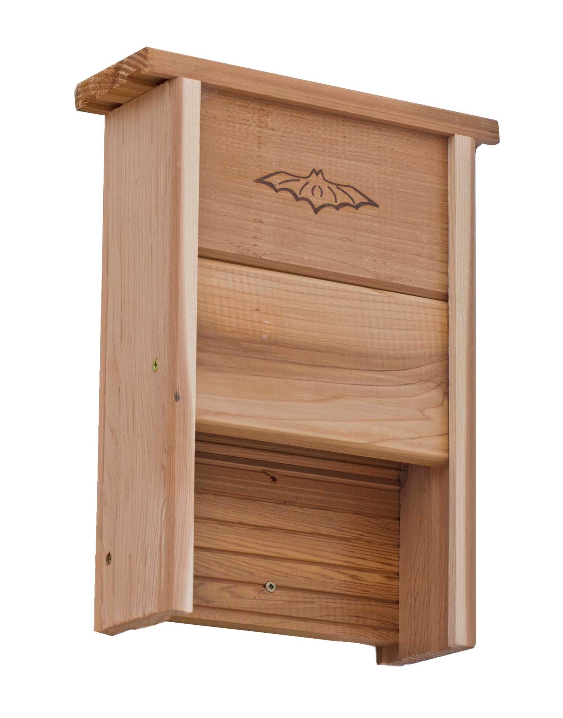Maison de chauve-souris en cèdre Panacea, modèle ventilé, nettoyage facile Front_Three_Fourths_Angled_Right