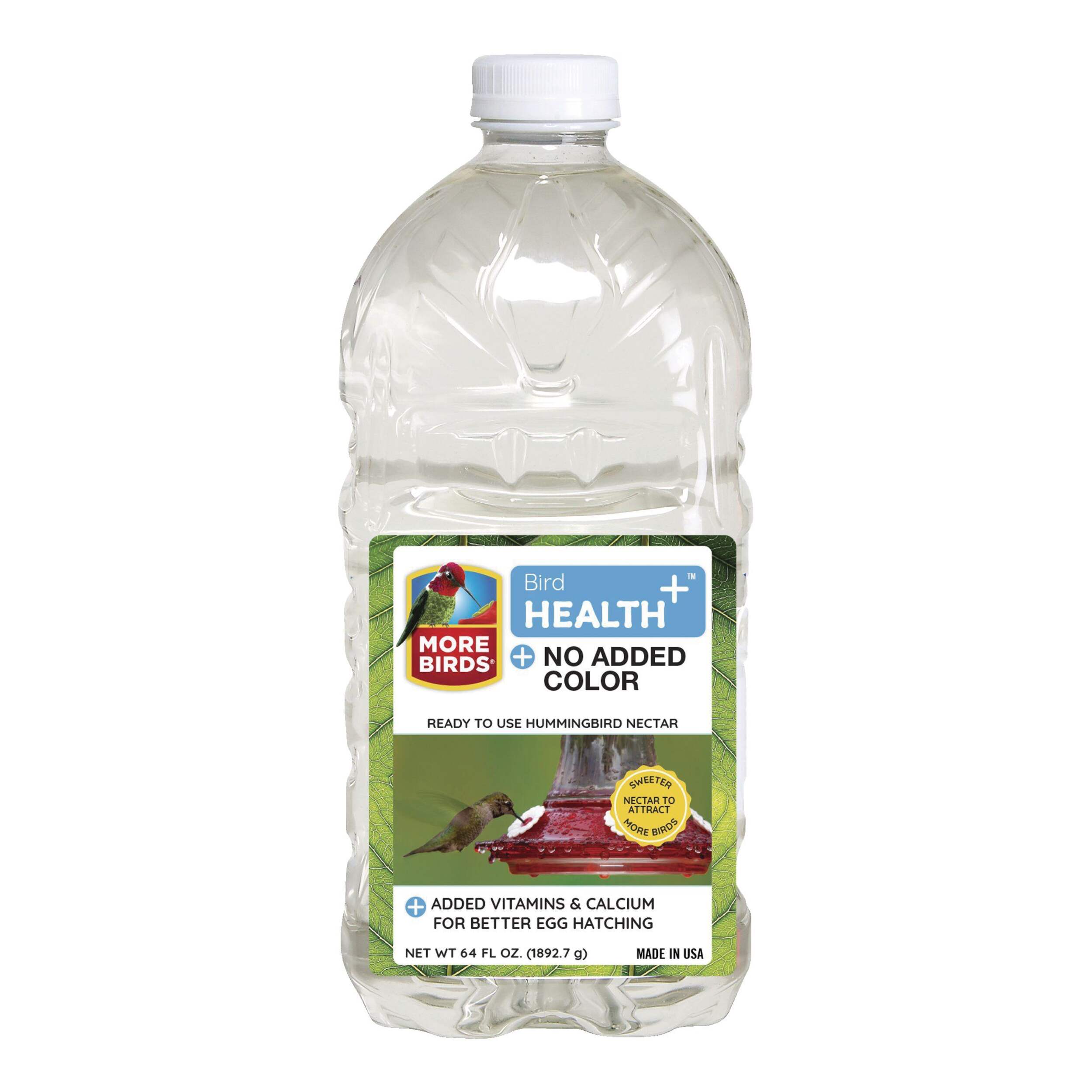 More Birds® Bird Health+™ Natural Clear Ready-to-Use Hummingbird Nectar, 64-oz Front_Flat