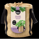 Seeds Are Easy - Trousse de légumes concombres, comprend une jardinière en jute, du terreau d'empotage et des semences Front_Elevated