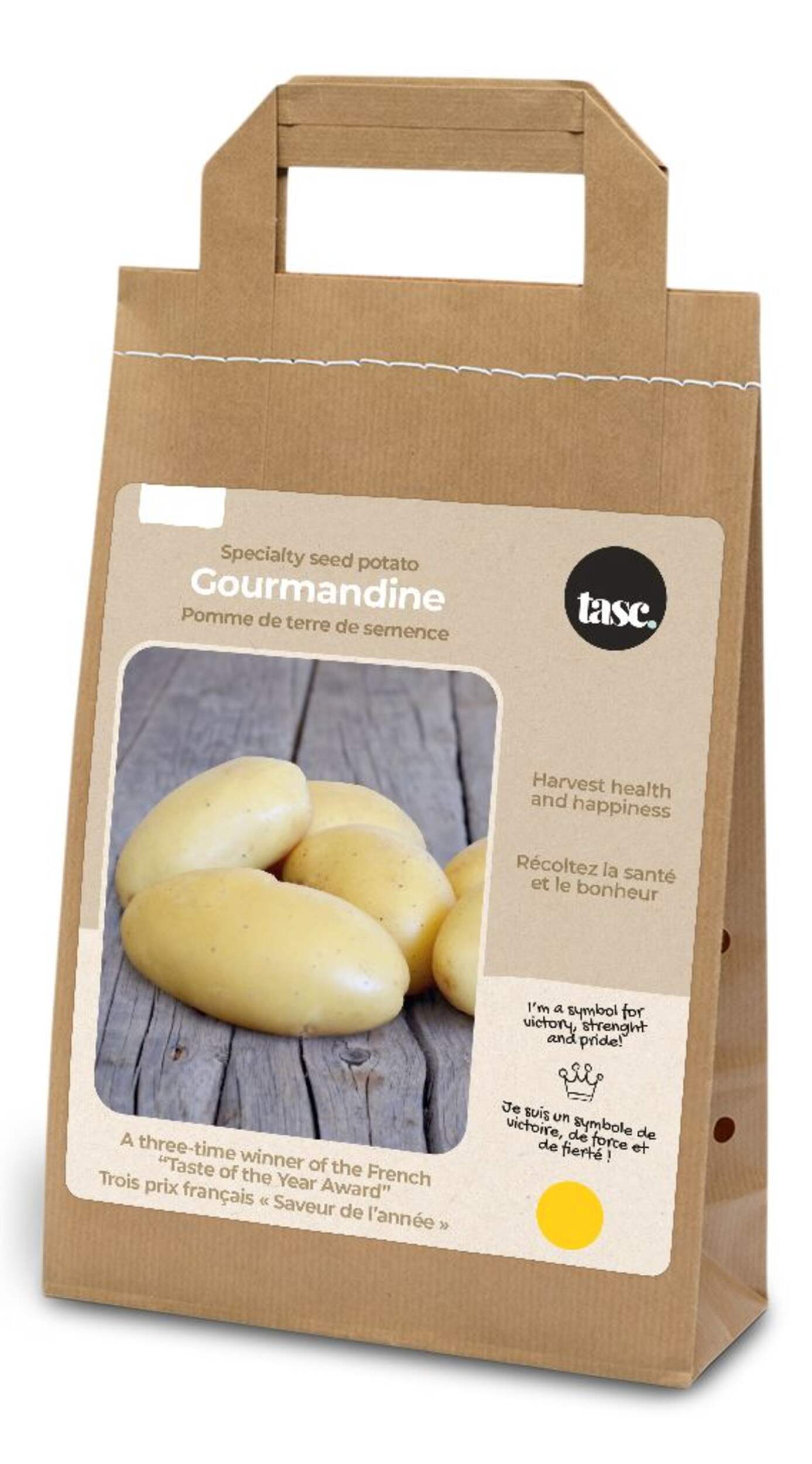 Bulbs Are Easy, Specialty Gourmandine Seed Potato, Ready to Plant for your Home Garden Front_Three_Fourths_Angled_Left