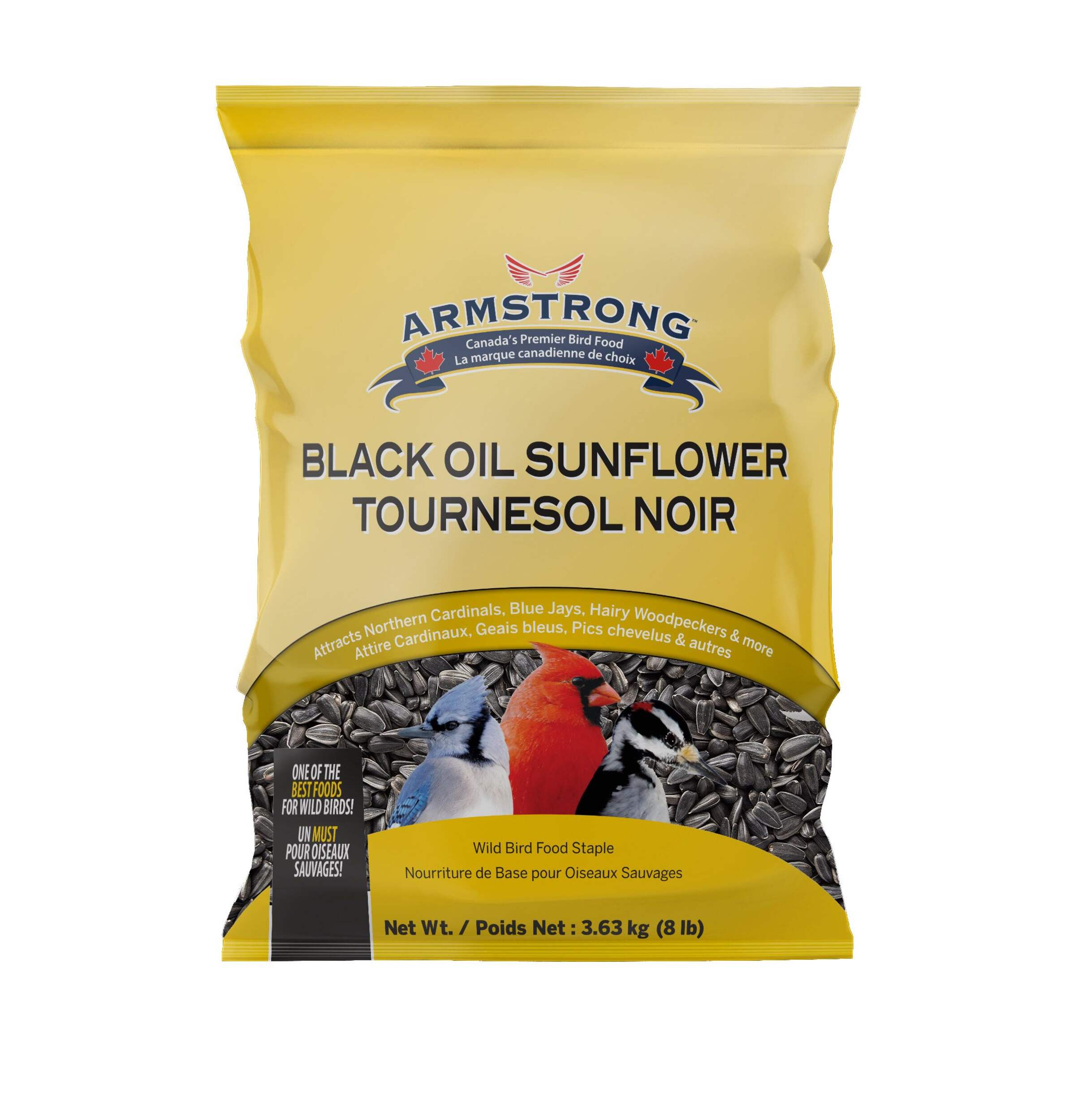 Mélange de graines de tournesol à huile noire Armstrong haute énergie, 3,6 kg Front_Flat