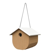 Cabane à oiseaux en bois décoratif Panacea Nordic pour troglodytes et mésanges, 6,8 x 6,7 x 6,2 po Front_Angled_Left