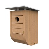 Panacea Nordic Modern Bluebird Wooden Bird House with Metal Roof, 7.4 x 7.4 x 10.9-in Front_Three_Fourths_Angled_Left