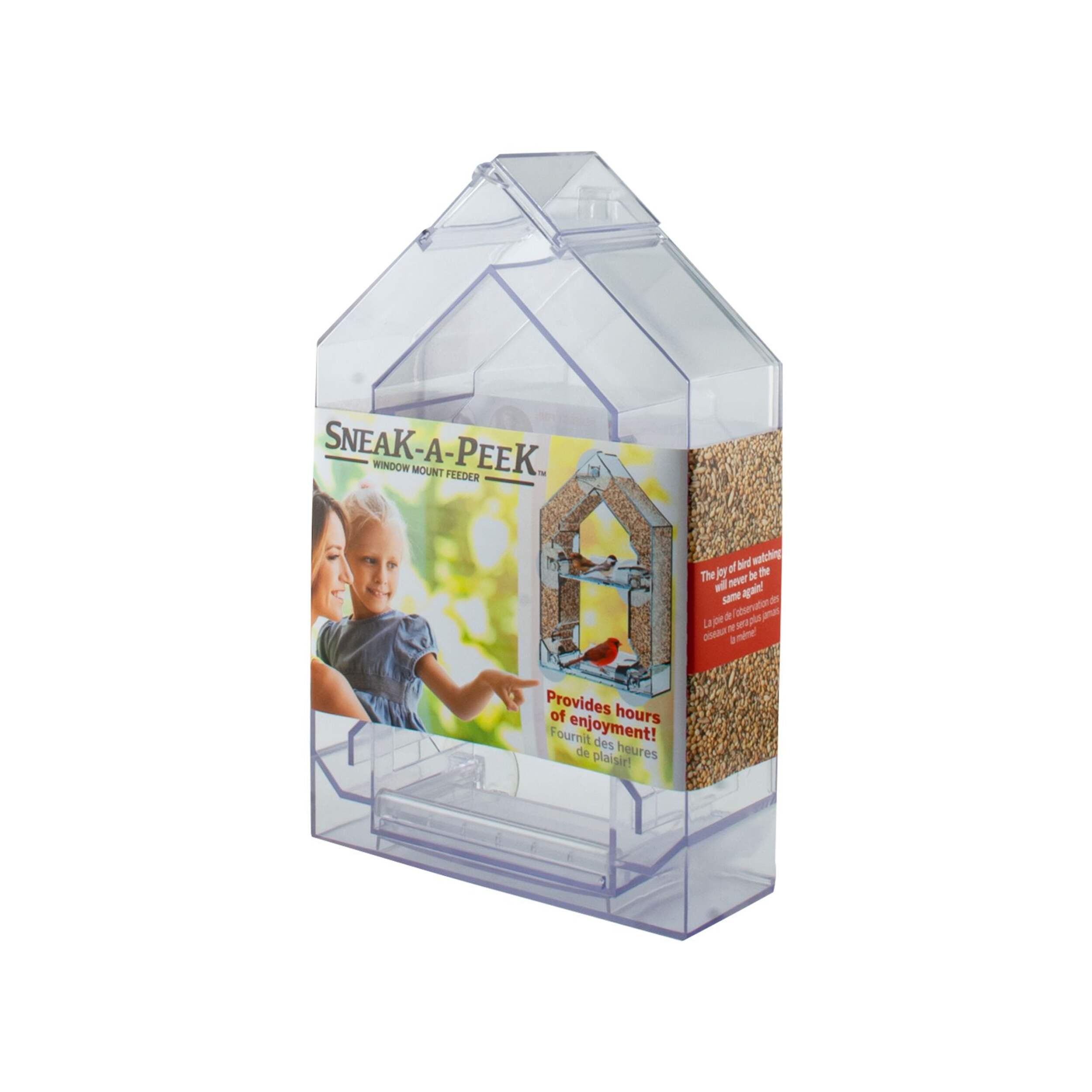 Panacea Clear Plexi Double Decker Window Bird Feeder, 1-lb Front_Three_Fourths_Angled_Left