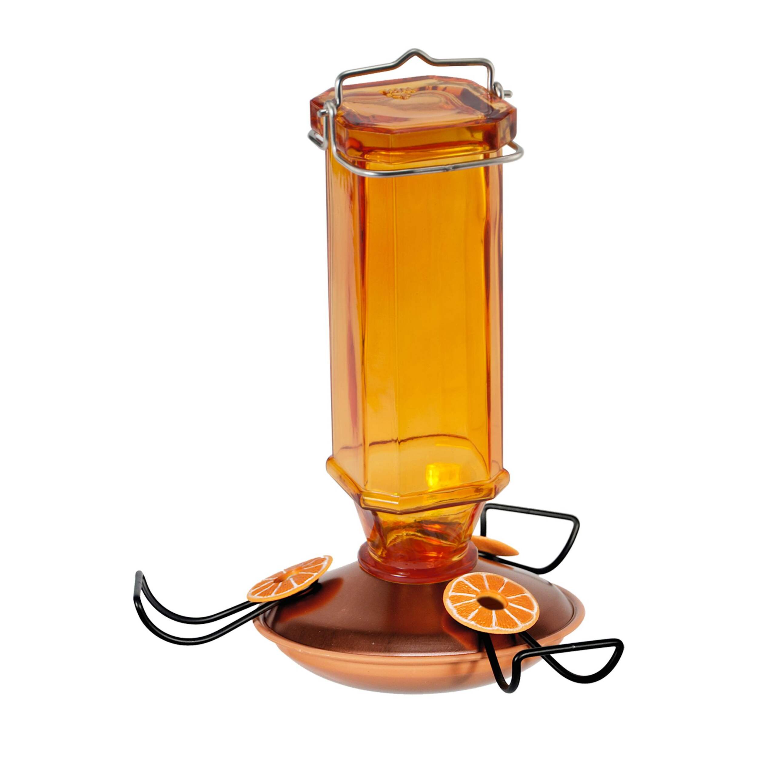 Mangeoire pour loriots Panacea en verre, orange vif, 10 oz, 9,5 po Front_Elevated
