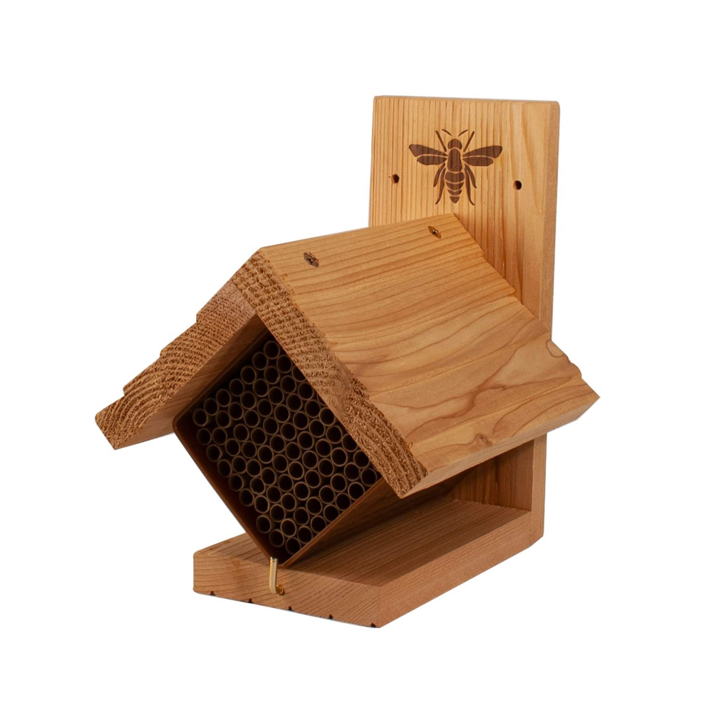 Cabane à abeilles en bois à diamant Panacea à fixer sur le jardin Front_Angled_Left