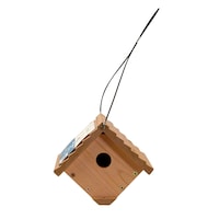 Cabane à oiseaux moderne Panacea Wren en bois, 6,8 x 7,13 x 6,25 po Front_Elevated
