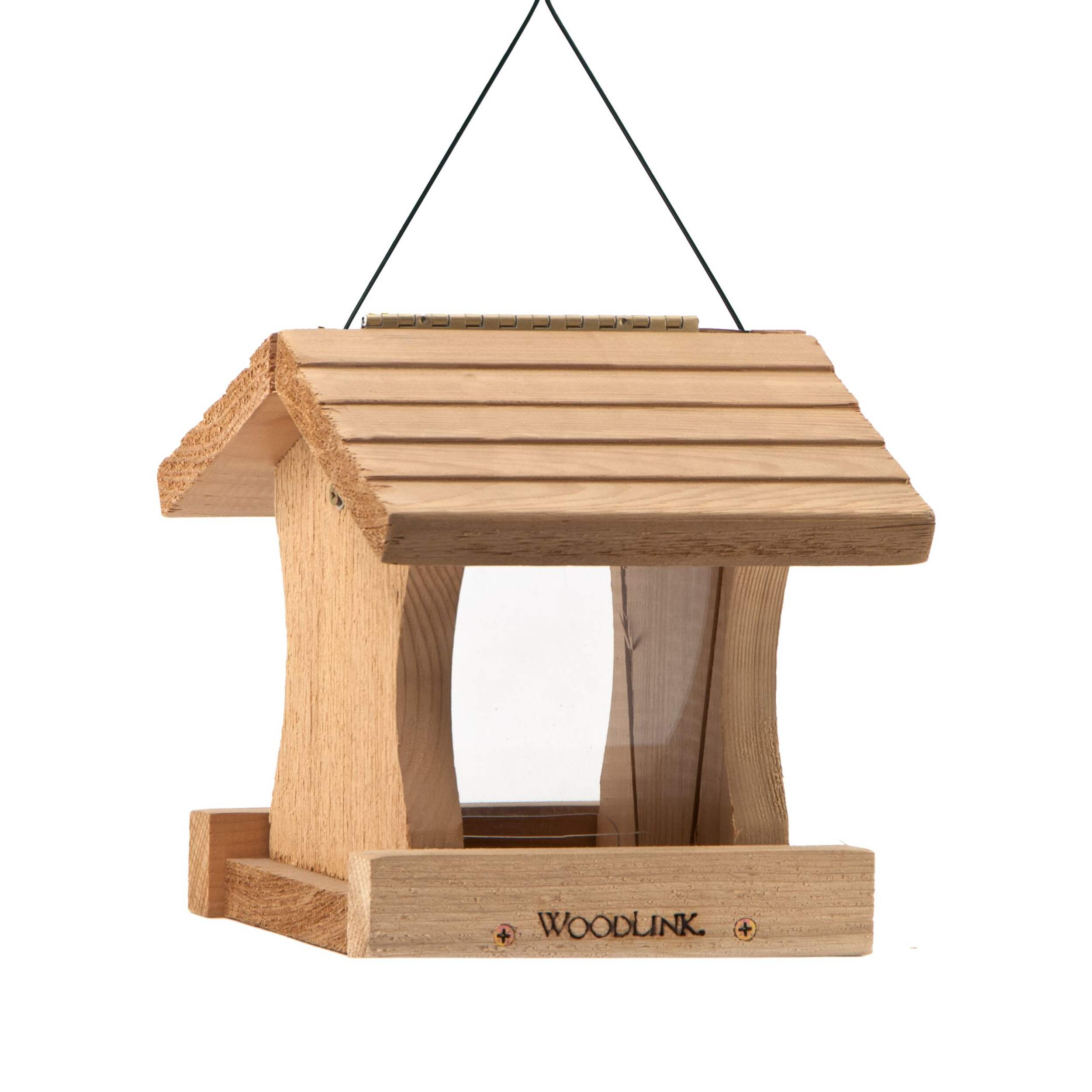 Panacea DIY Outdoor Wood Hopper Feeder Craft Kit with Metal Hanging Cable, 8.5-in Front_Angled_Right