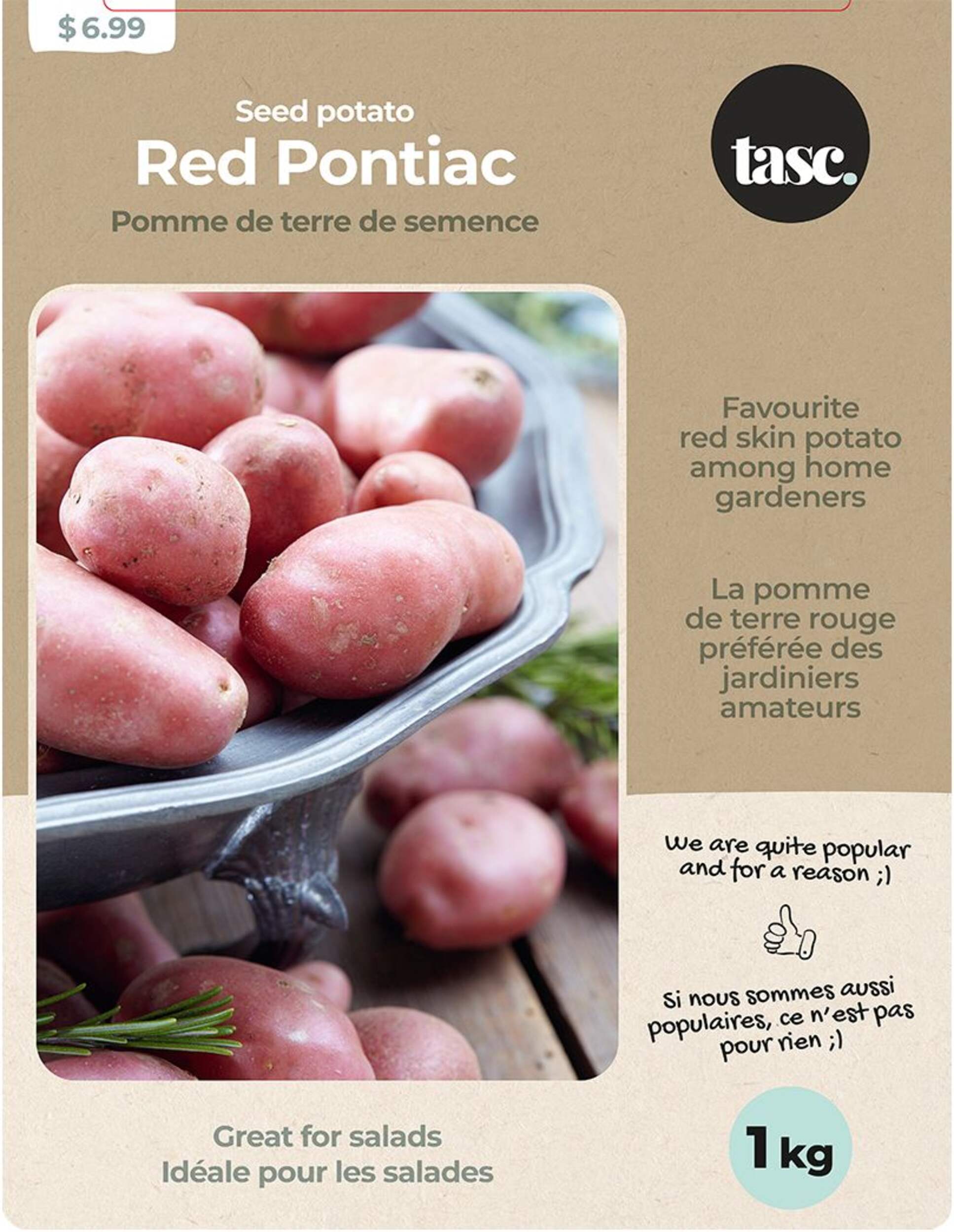 Pommes de terre Red Pontiac Bulbs Are Easy, 1 kg Front_Flat