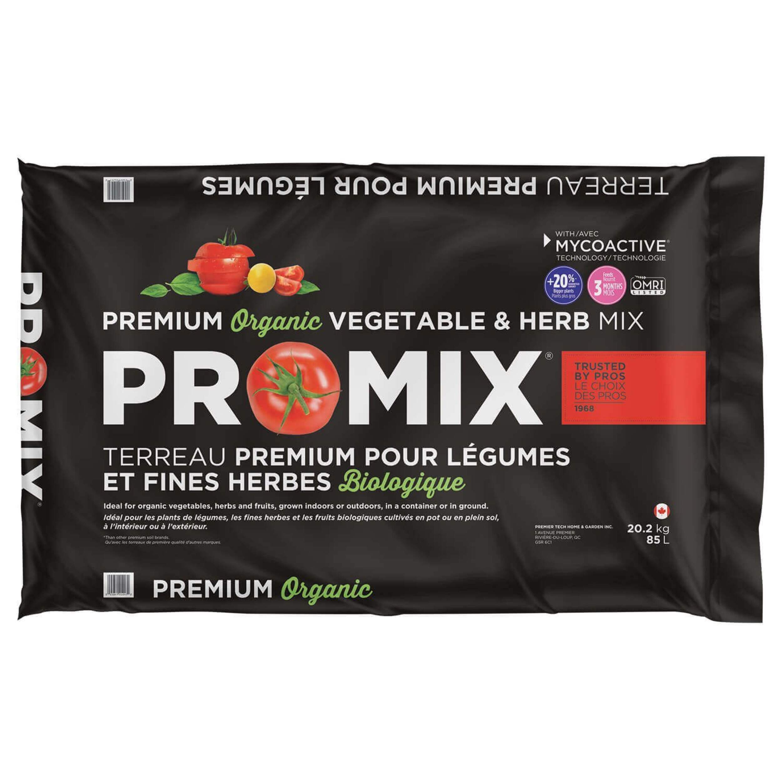 Terreau pour légumes et fines herbes biologiques PRO-MIX, récolte exceptionnelle, 85 L Front_Flat